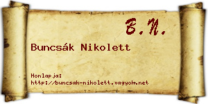 Buncsák Nikolett névjegykártya