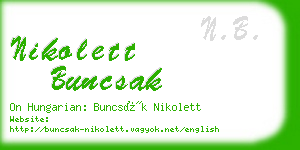 nikolett buncsak business card
